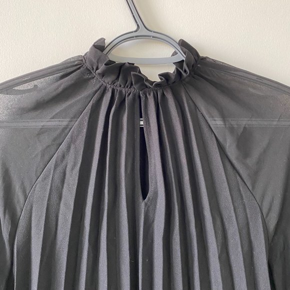 Zara Sheer Sleeve Pleated Mini Dress - Picture 6 of 7